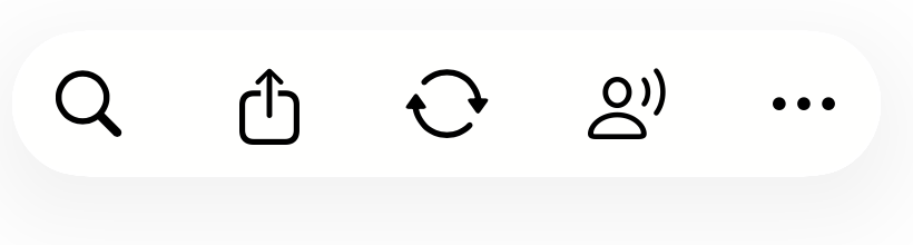 LoroNote-Symbolleiste mit dem Symbol für die Sprechererkennung zwischen Aktualisieren und Mehr